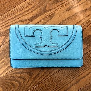 Tory Burch All T small crossbody in turquoise